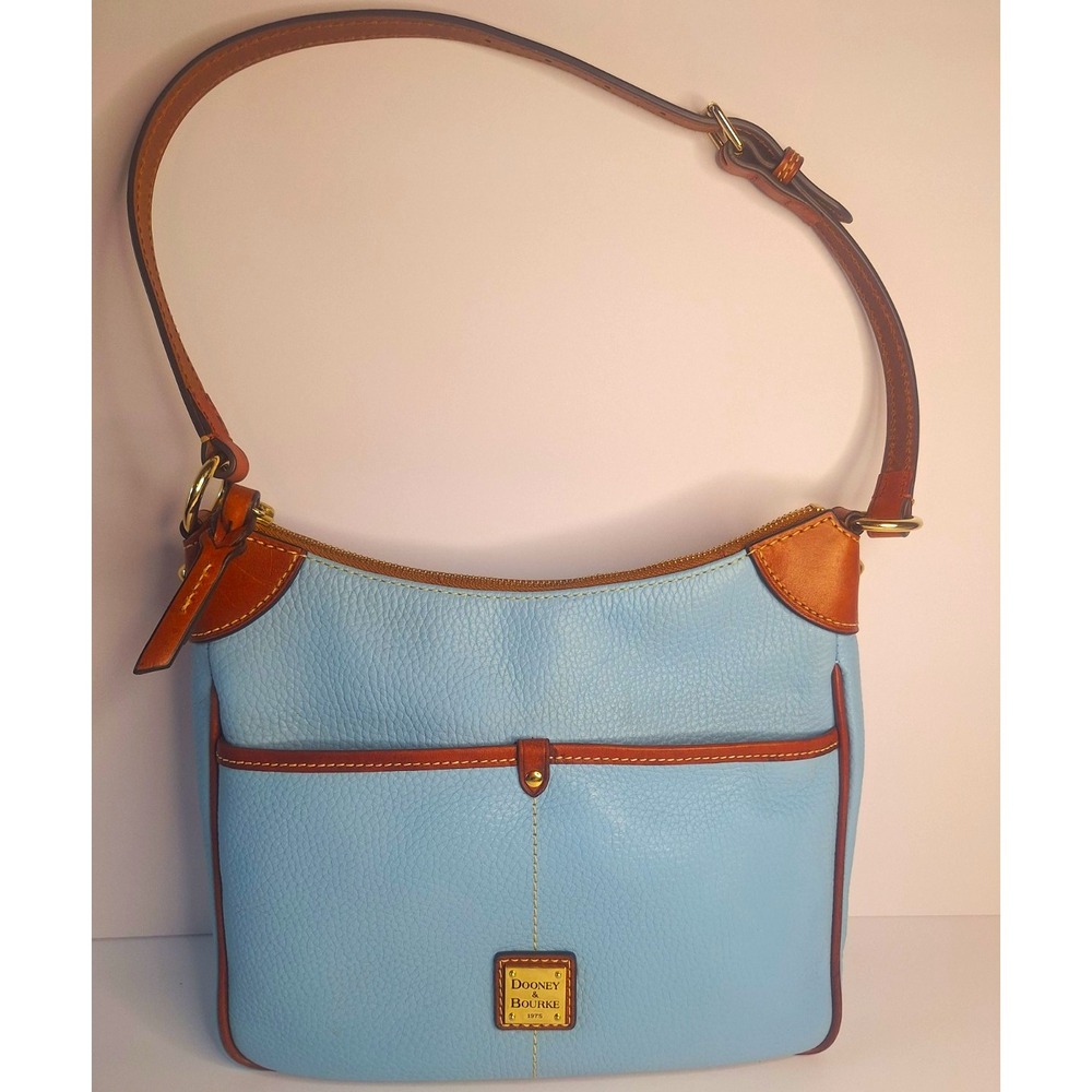 Dooney & Bourke Pebbled Leather Blue Turquoise Crossbody Shoulder  Bag